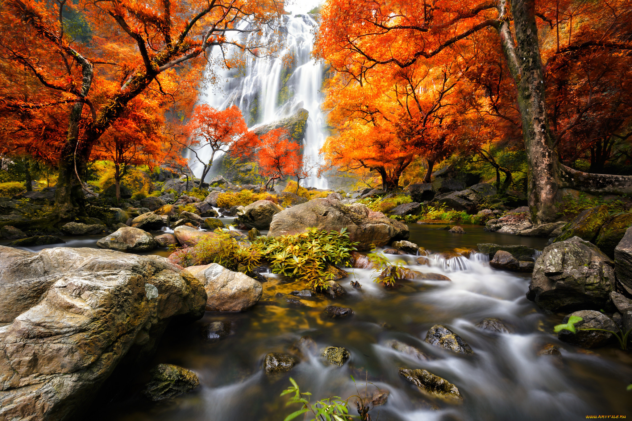 , , , , , , , , nature, river, landscape, forest, trees, autumn, scenery, view, waterfall, water